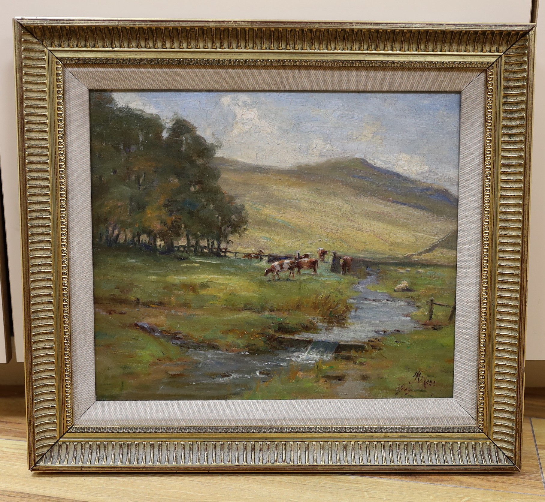 J.A. Ness, oil on canvas, 'Pentland', signed and dated 1913, 29 x 34cm